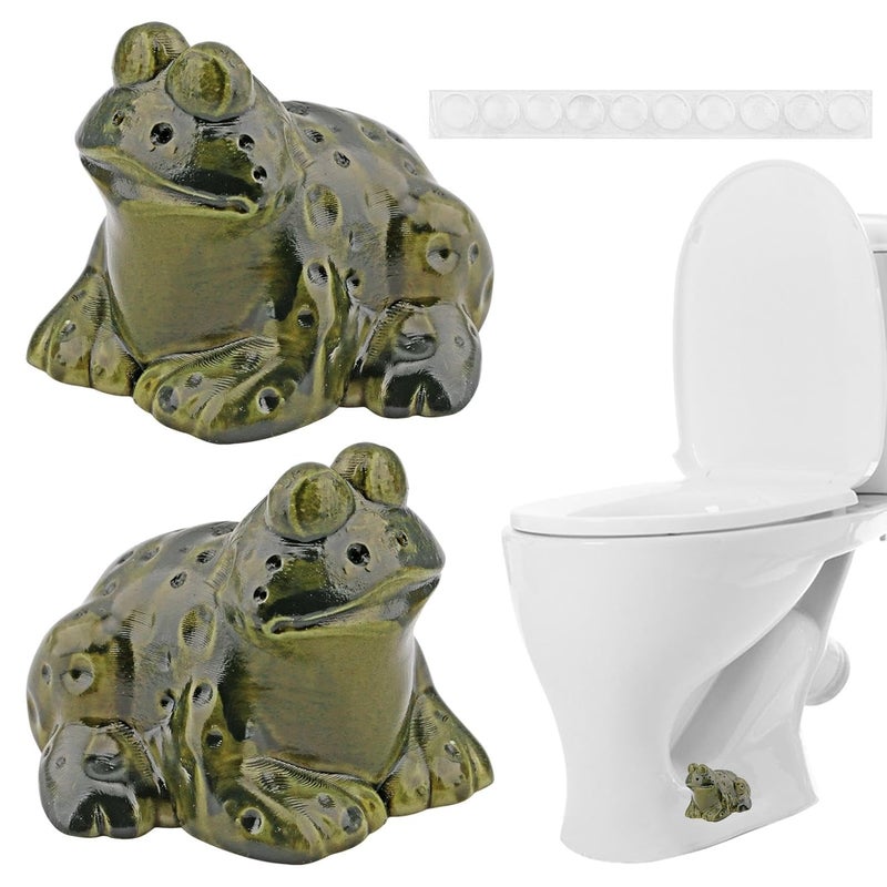 Ranjaner 2Pcs Toilet Bolt Caps, Frog Turtle Toilet Screw Cover Caps Decorative, Animal Toilet Bolt Caps Cute Bathroom Decor, Toilet Bowl Bolt Covers for Bottom Easy Installation(Size:Frog) - Image 1